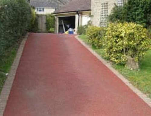red coloured tarmacadam